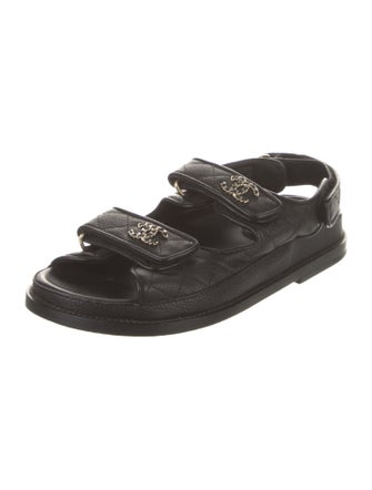 Chanel Gate No. 5 Interlocking CC Logo Slingback Sandals