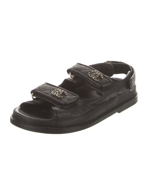 Chanel Gate No. 5 Interlocking CC Logo Slingback Sandals