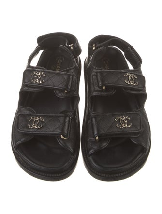 Chanel Gate No. 5 Interlocking CC Logo Slingback Sandals