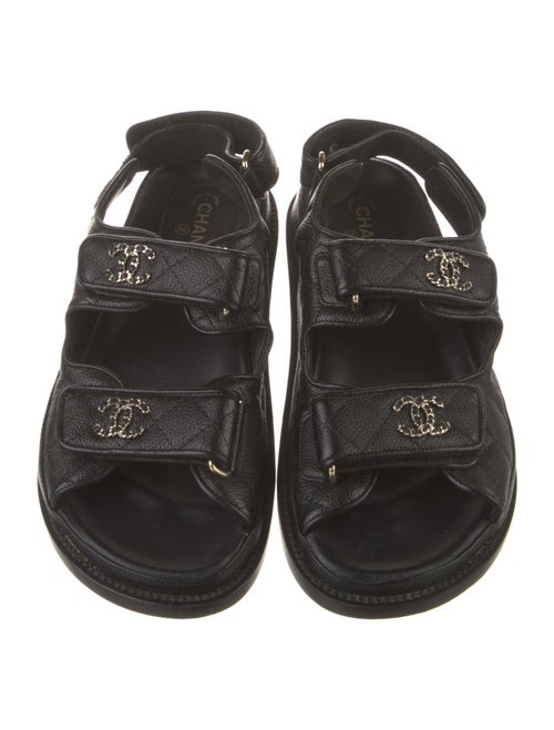 Chanel Gate No. 5 Interlocking CC Logo Slingback Sandals