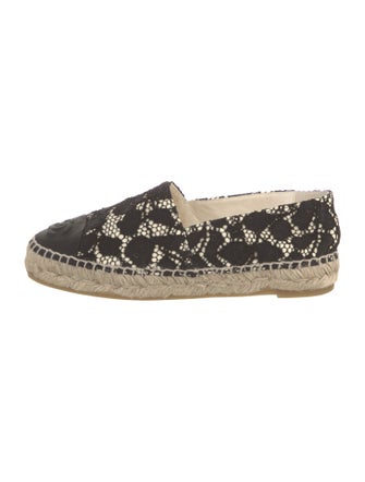 Chanel Interlocking CC Logo Leather Espadrilles