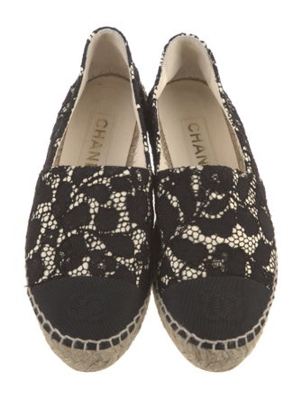 Chanel Interlocking CC Logo Leather Espadrilles
