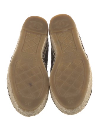 Chanel Interlocking CC Logo Leather Espadrilles