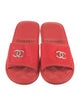 Chanel Interlocking CC Logo Velvet Slides