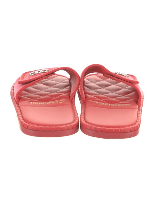 Chanel Interlocking CC Logo Velvet Slides