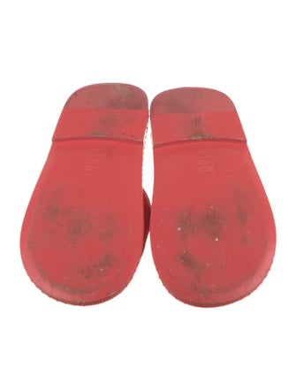 Chanel Interlocking CC Logo Velvet Slides