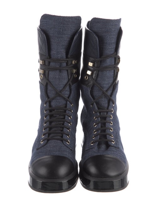 Chanel 2022 Interlocking CC Logo Combat Boots
