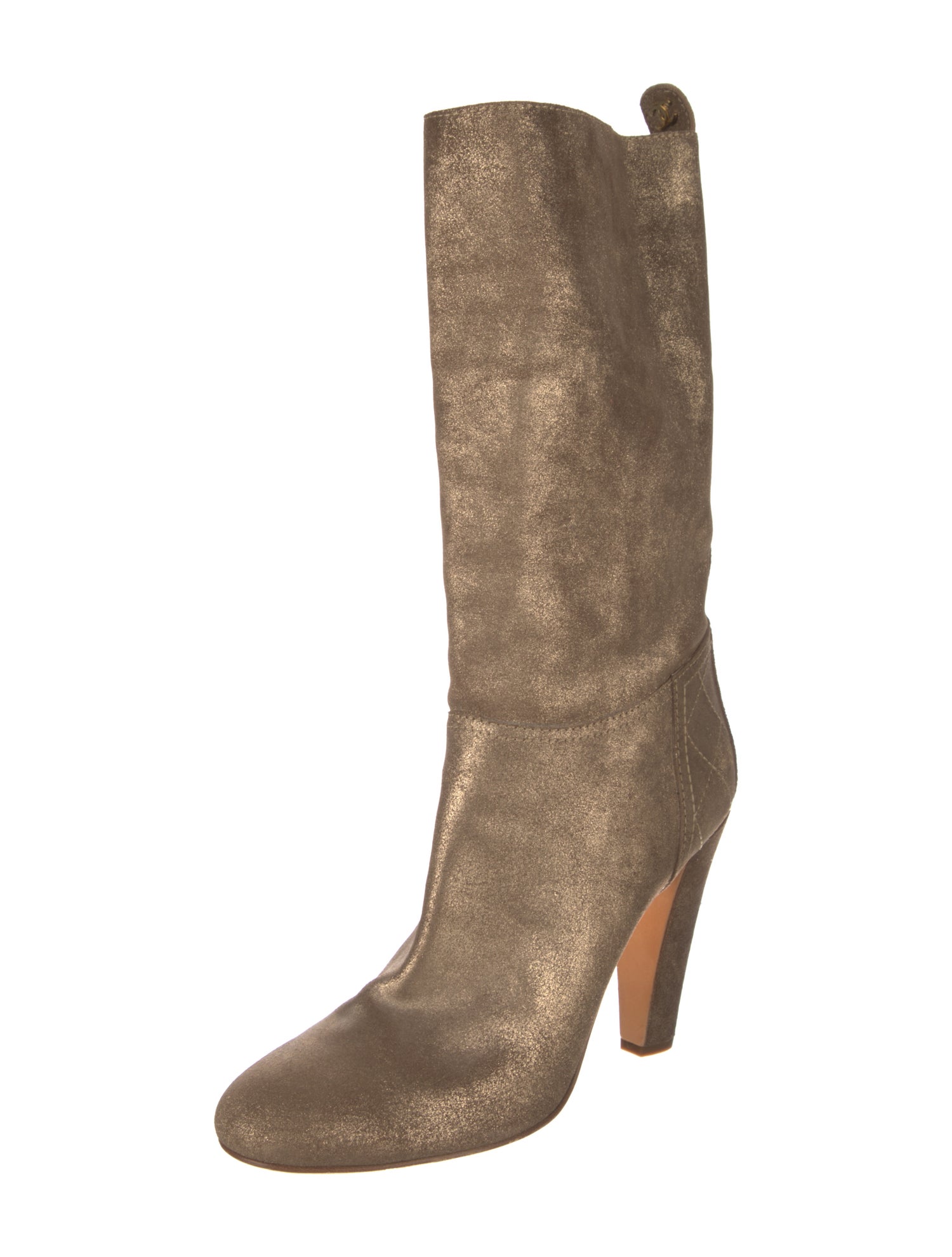 Chanel Interlocking CC Logo Suede Boots