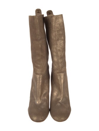 Chanel Interlocking CC Logo Suede Boots