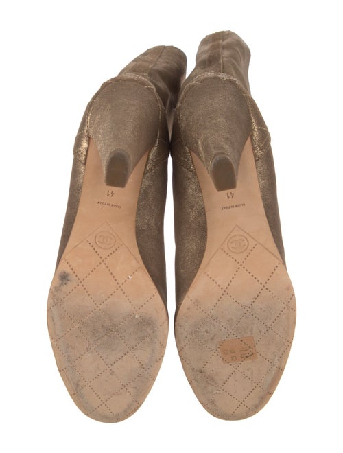 Chanel Interlocking CC Logo Suede Boots