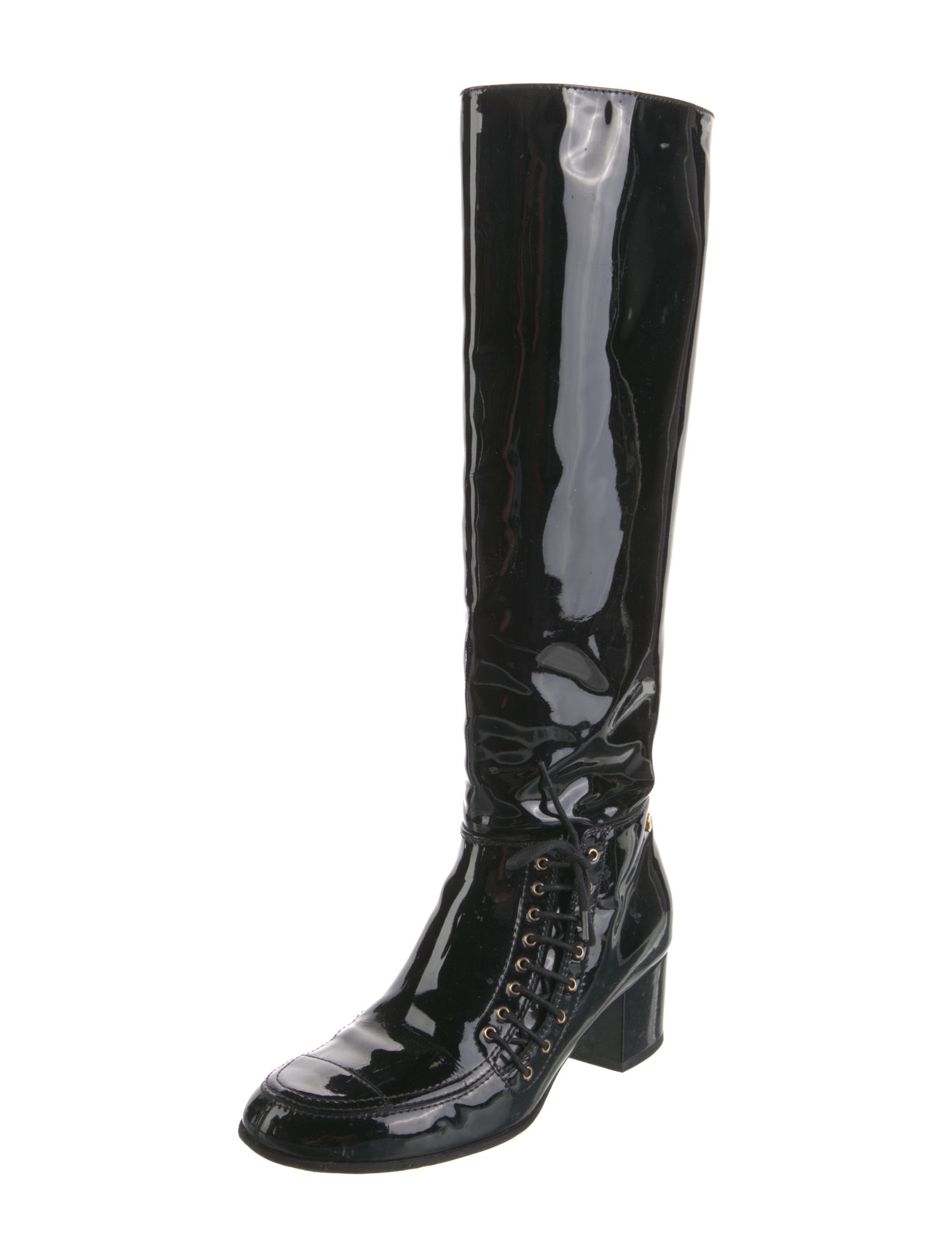 Chanel 2015 Interlocking CC Logo Riding Boots