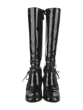 Chanel 2015 Interlocking CC Logo Riding Boots