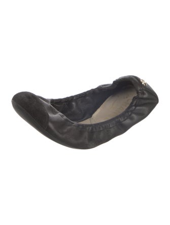 Chanel Interlocking CC Logo Leather Flats