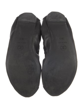 Chanel Interlocking CC Logo Leather Flats