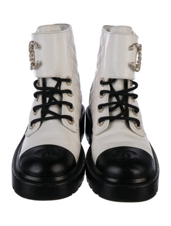 Chanel 2020 Interlocking CC Logo Combat Boots