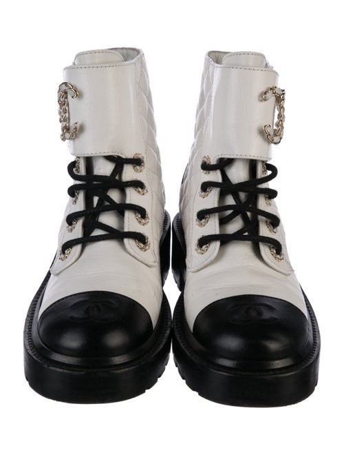 Chanel 2020 Interlocking CC Logo Combat Boots
