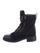 Chanel Interlocking CC Logo Suede Combat Boots