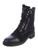 Chanel Interlocking CC Logo Suede Combat Boots