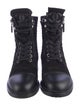 Chanel Interlocking CC Logo Suede Combat Boots
