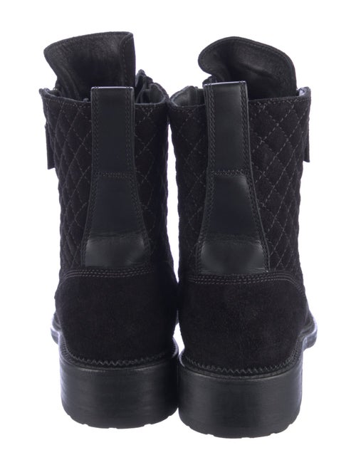 Chanel Interlocking CC Logo Suede Combat Boots
