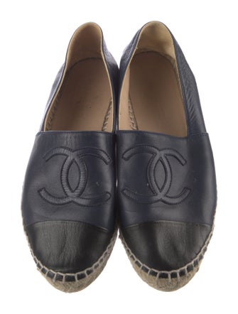 Chanel Interlocking CC Logo Lambskin Espadrilles