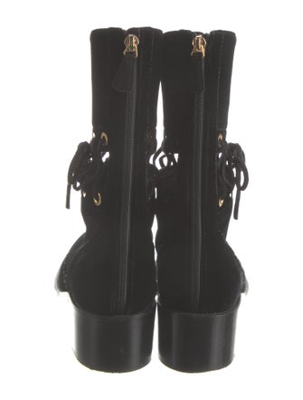 Chanel 2016 Interlocking CC Logo Lace-Up Boots