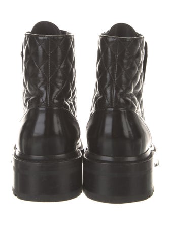 Chanel Interlocking CC Logo Lambskin Combat Boots
