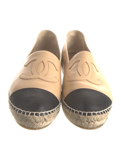 Chanel Interlocking CC Logo Leather Espadrilles