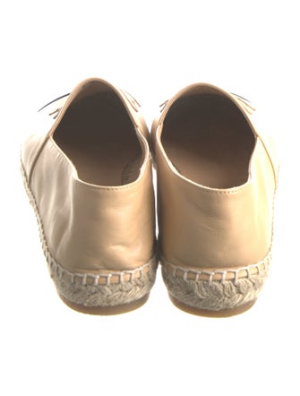 Chanel Interlocking CC Logo Leather Espadrilles