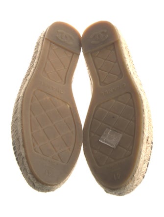 Chanel Interlocking CC Logo Leather Espadrilles