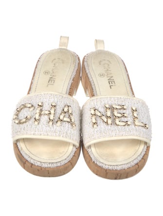 Chanel 2021 Chain-Link Accent Slides