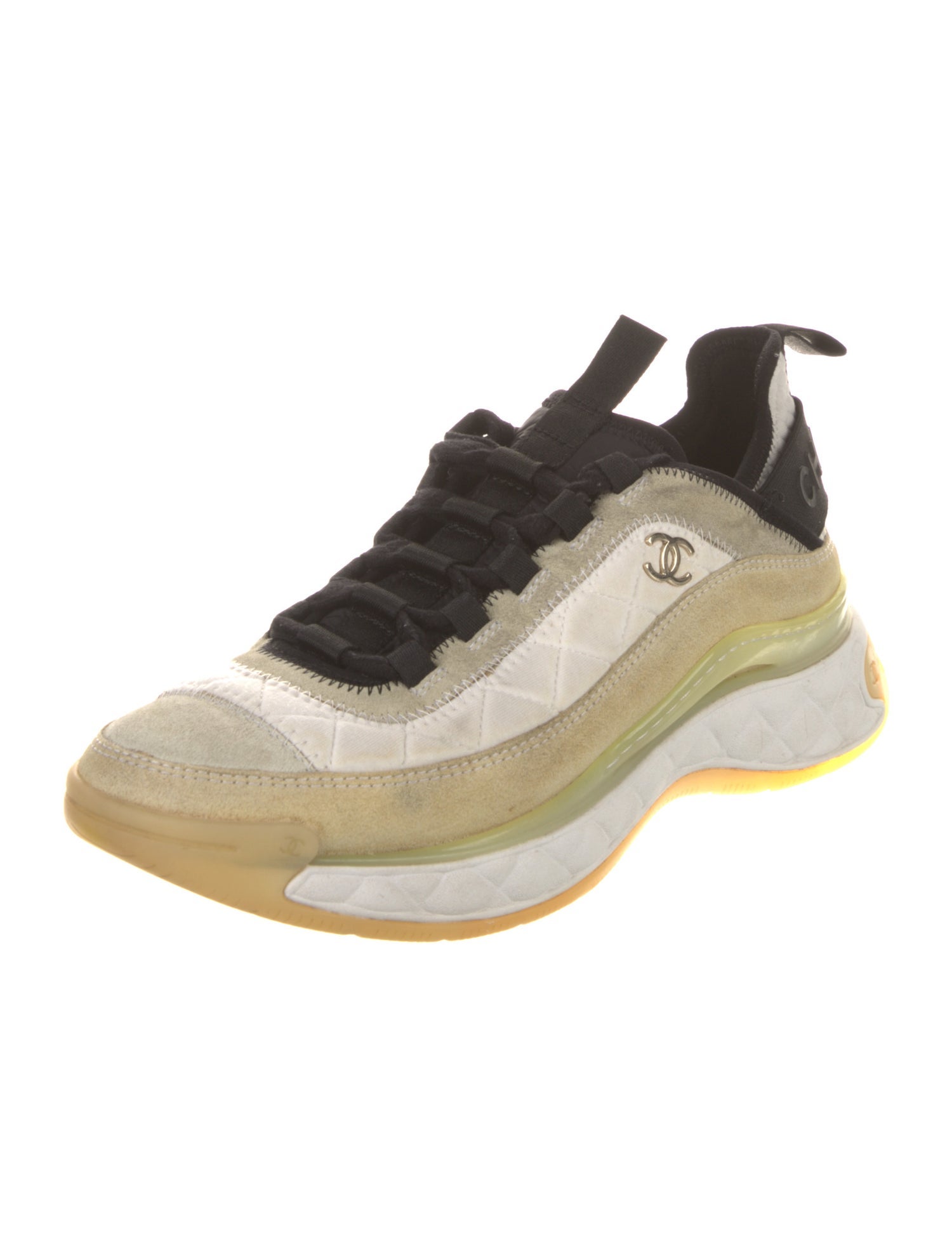 Chanel Interlocking CC Logo Suede Sneakers