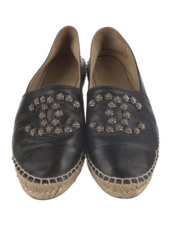 Chanel Interlocking CC Logo Lambskin Espadrilles