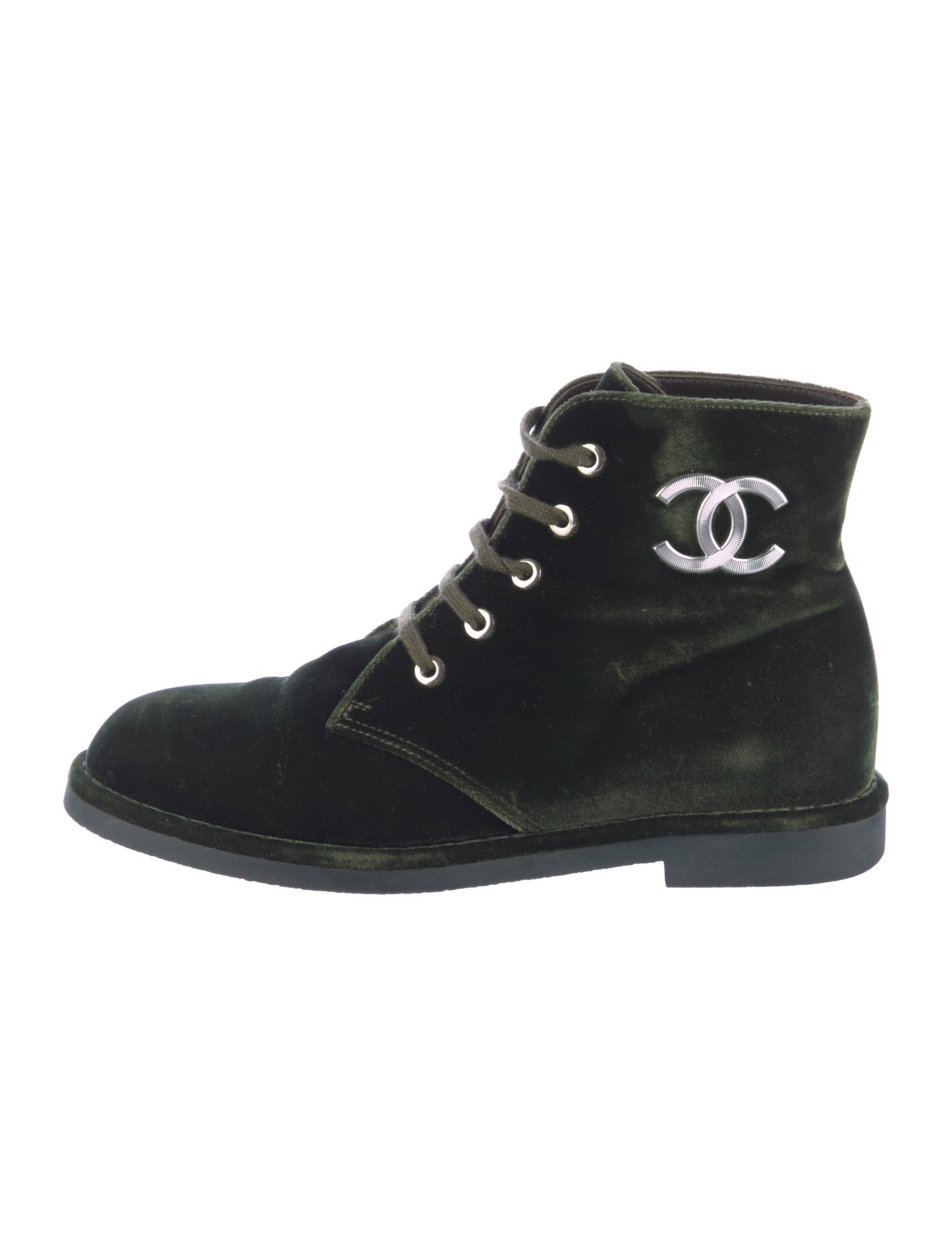 Chanel 2017 Interlocking CC Logo Combat Boots