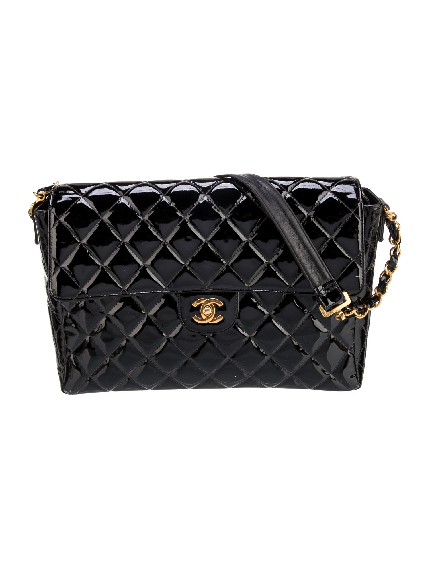 Chanel Quilted Patent Leather Shoulder Bag