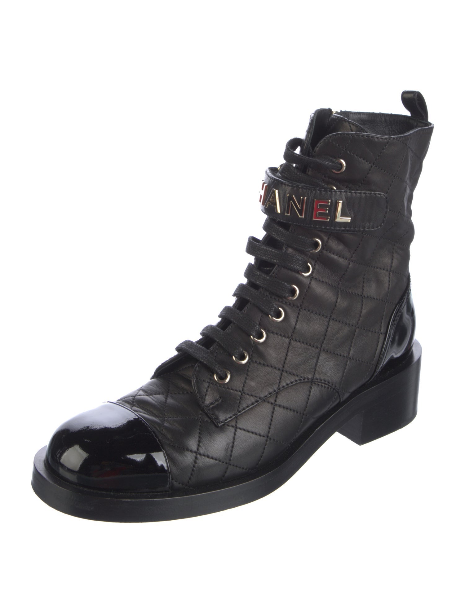 Chanel 2023 Quilted Pattern Combat Boots