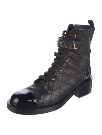 Chanel 2023 Quilted Pattern Combat Boots