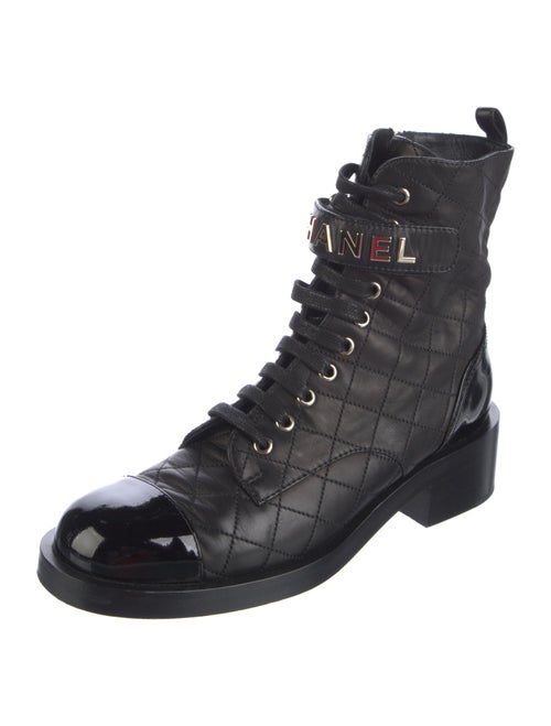 Chanel 2023 Quilted Pattern Combat Boots
