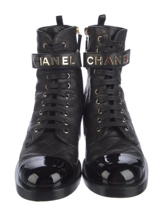 Chanel 2023 Quilted Pattern Combat Boots