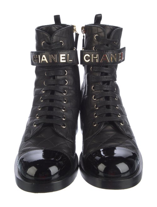 Chanel 2023 Quilted Pattern Combat Boots