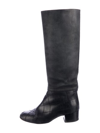 Chanel 2013 Quilted Pattern Riding Boots