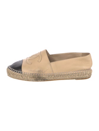 Chanel Interlocking CC Logo Lambskin Espadrilles