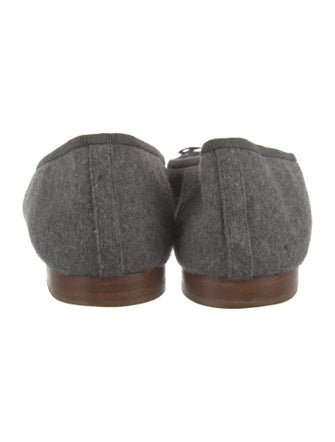 Chanel Interlocking CC Logo Wool Ballet Flats