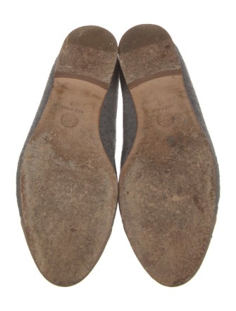 Chanel Interlocking CC Logo Wool Ballet Flats
