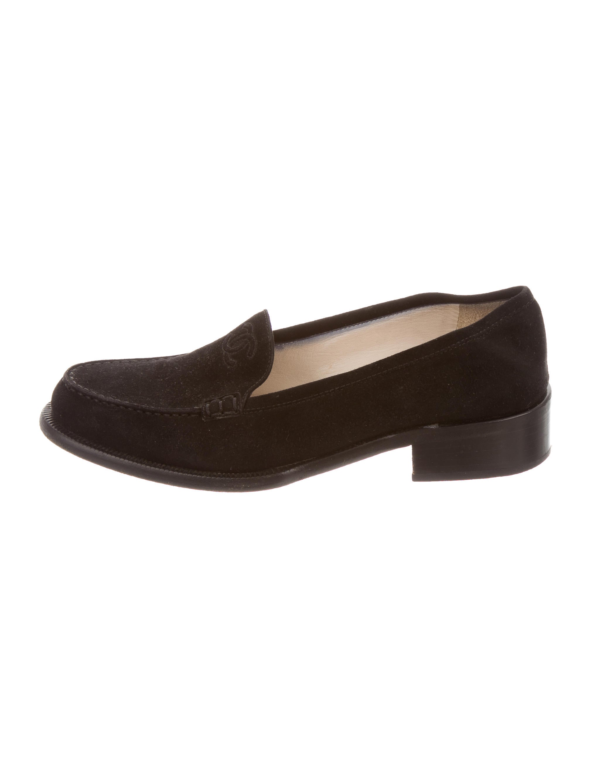 loafers chanel chanel cc suede loafers shoes cha127185 the realreal loafers chanel chanel cc suede loafers shoes cha127185 the realreal