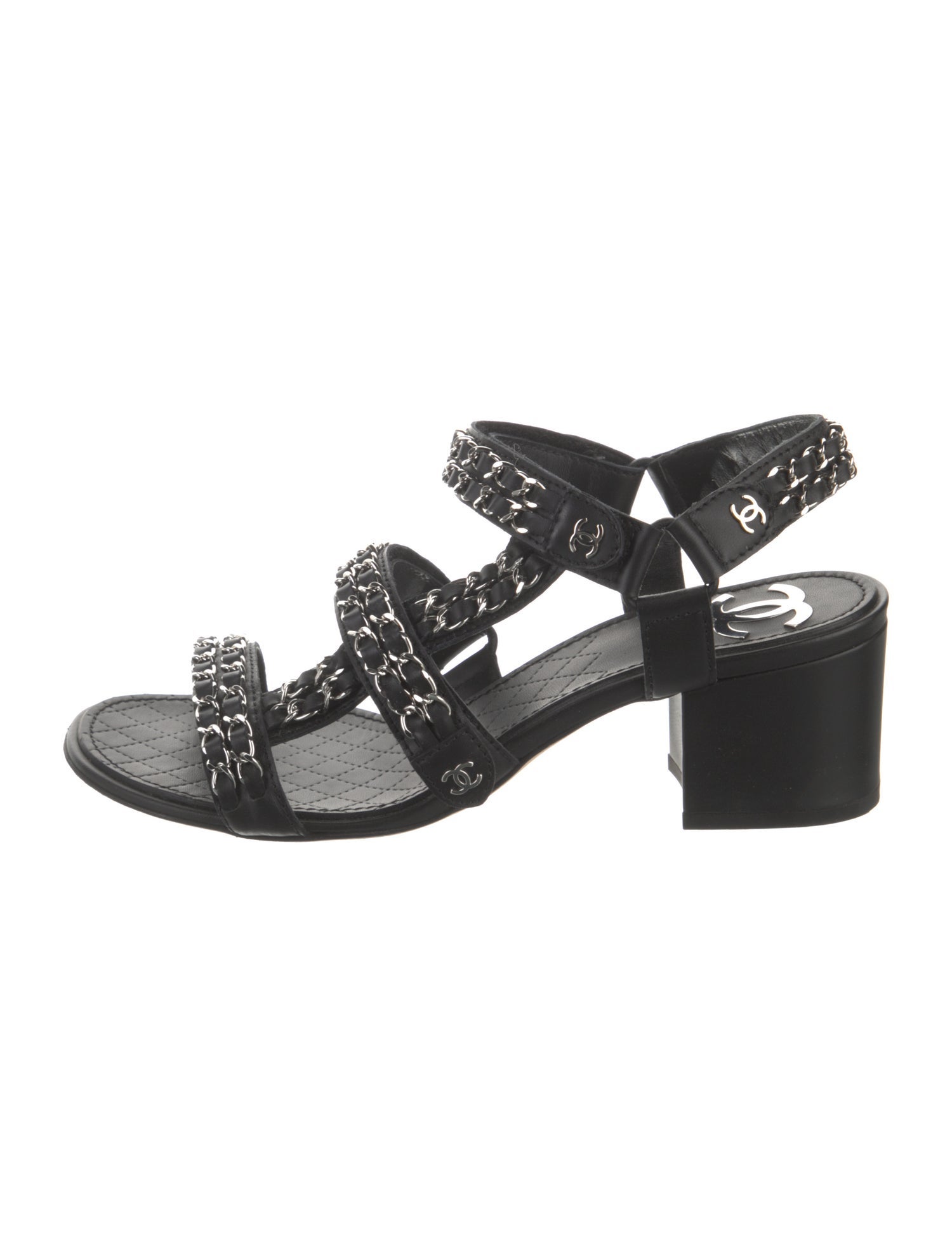 Chanel 2019 Interlocking CC Logo Slingback Sandals
