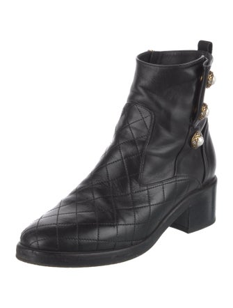 Chanel 2017 Interlocking CC Logo Combat Boots