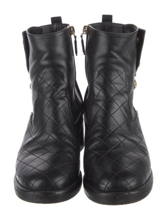 Chanel 2017 Interlocking CC Logo Combat Boots