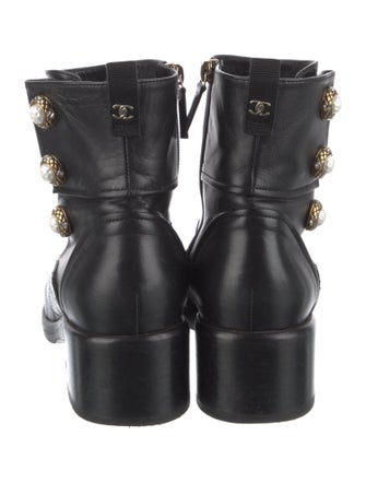 Chanel 2017 Interlocking CC Logo Combat Boots