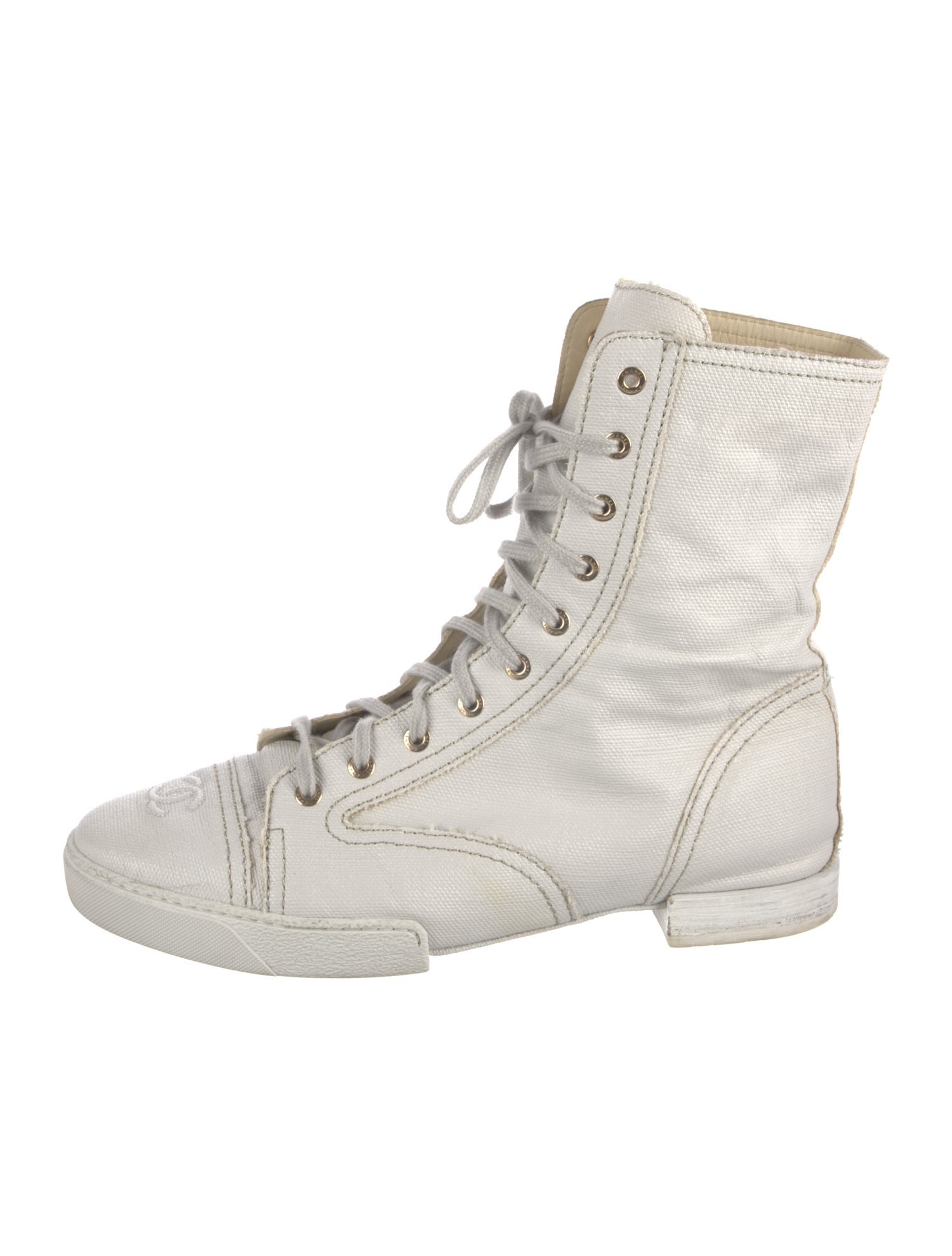 Chanel 2015 Interlocking CC Logo Combat Boots